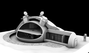 Space future -ESA-3D printed lunar base futuristic technology future moon base-01